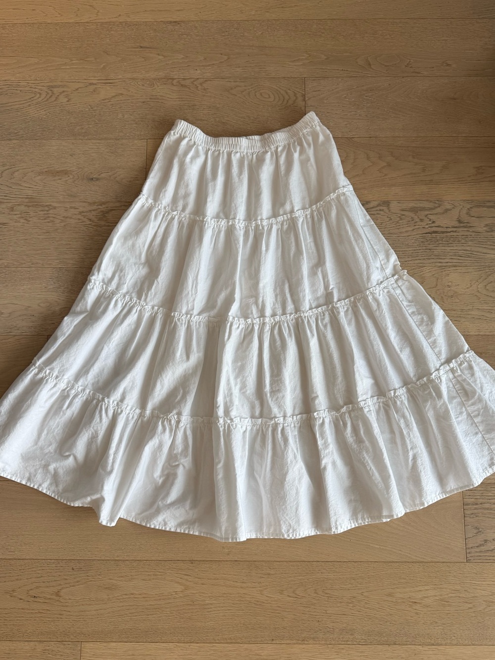 Sunday Best White Tiered A-Line Maxi Skirt